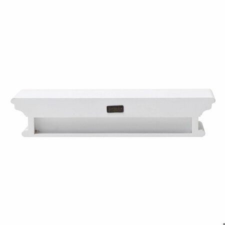 Homeroots 23 in. Classic White Floating Wall Shelf 397787